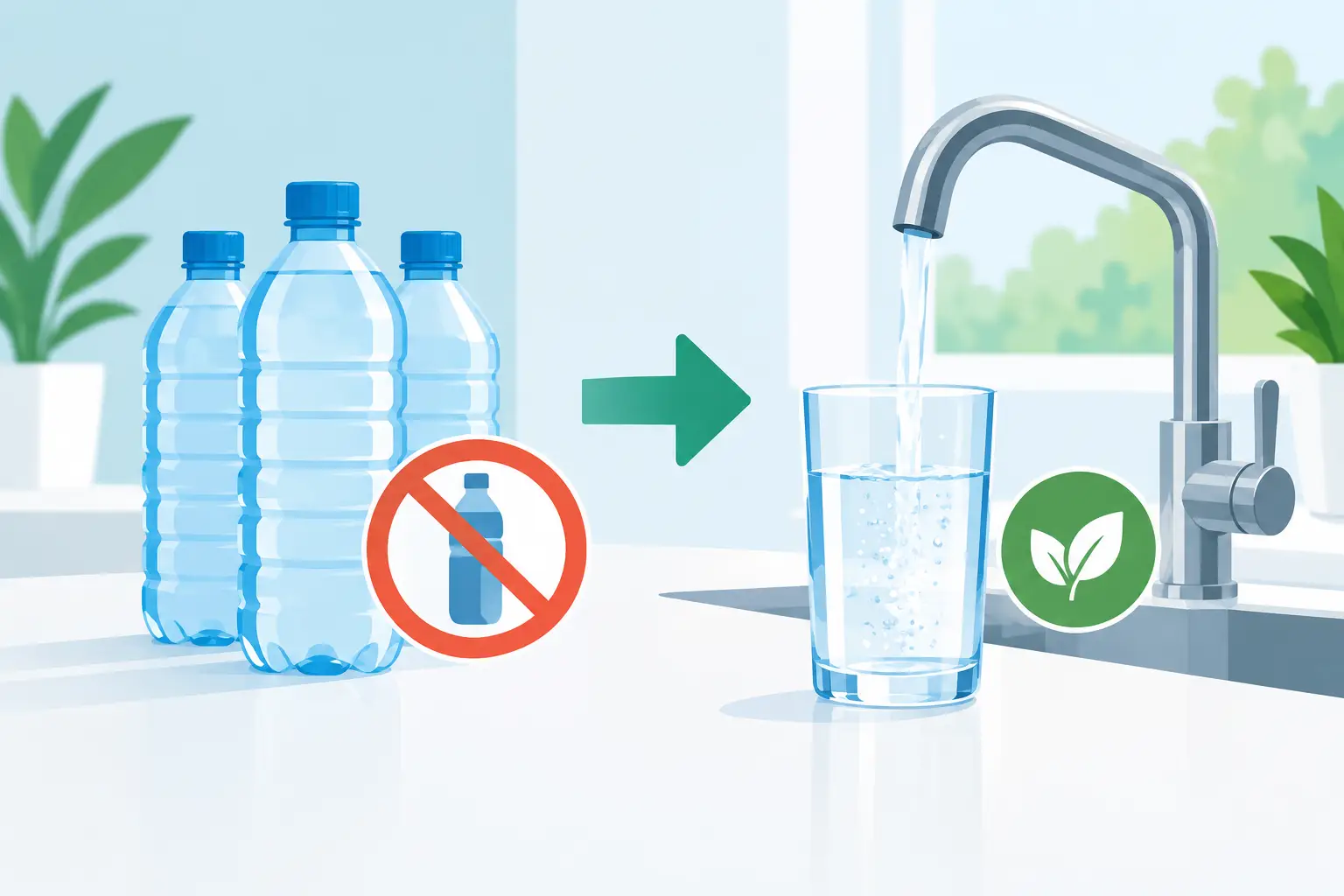 Flaschenwasser durch Leitungswasser ersetzen